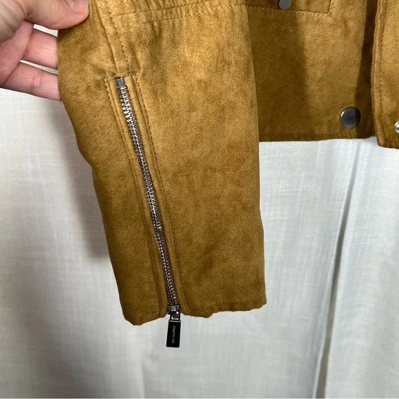Kenneth Cole Reaction Faux Suede Moto Jacket Coat Size M - Picture 3 of 5